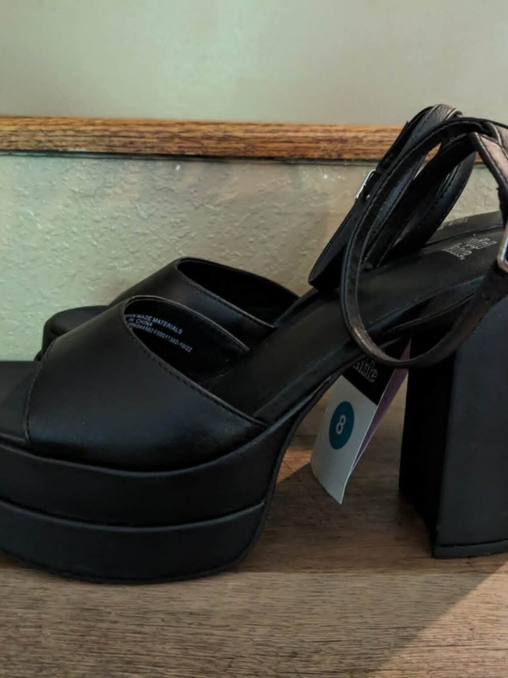Wild Fable Black Platform Shoes Size 8 - 5 in heel -Memory Foam Ankle Straps-NWT